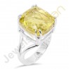 Lemon quartz sterling silver ring 