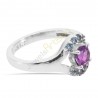 Amethyst and Blue Topaz Gemstone 925 Sterling Silver Ring