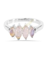 Rainbow Moonstone Rings 925 Sterling Silver Ring