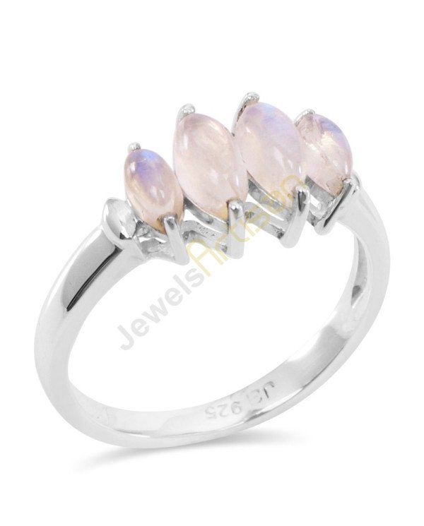 Rainbow Moonstone Rings 925 Sterling Silver Ring