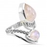 Rainbow Moonstone Gemstone Rings birthstone 925 Sterling Silver Ring