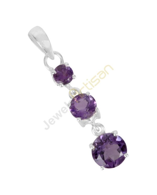Amethyst Gemstone 925 Sterling Silver Handmad Pendant
