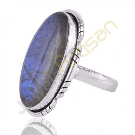 Labradorite Gemstone 925 Solid Sterling Silver Ring For Daily Wear