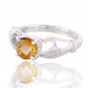 Citrine Gemstone 925 Sterling Silver Handmade Ring, Solitaire Citrine Rings for Women