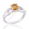 Citrine Gemstone 925 Sterling Silver Handmade Ring, Solitaire Citrine Rings for Women