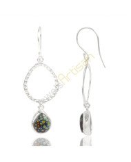 Tibetan Turquoise Gemstone 925 Sterling Sliver Dangle Drop Earring
