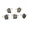 Certified Moldavite Ring Natural Molavite Sterling Silver Ring for Him and Her