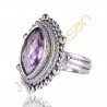 Amethyst Ring Marquise Amethyst Gemstone Sterling Silver Handmade Ring