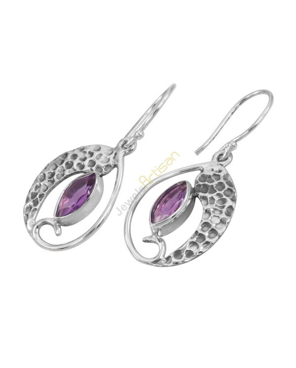 Amethyst Earring Handmade 925 Sterling Silver Dangle Drop Earring