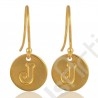 Alphabet "J" Charm Fashionable Earring Gold Plated Handmade Brass Earrings