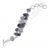 Labradorite, Kyanite, Rainbow Moonstone and White Druzy Gemstone Bracelet 925 Sterling Silver Handmade Bracelet