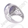 Blue Lace Agate Gemstone Designer Sterling Silver Ring For Men