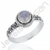 Natural Rainbow Moonstone Gemstone Ring 925 Sterling Silver Ring