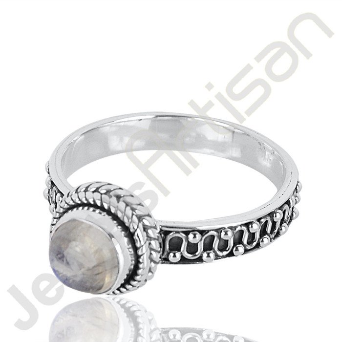 Rainbow Moonstone Gemstone Ring | 925 Sterling Silver Handmade Jewelry