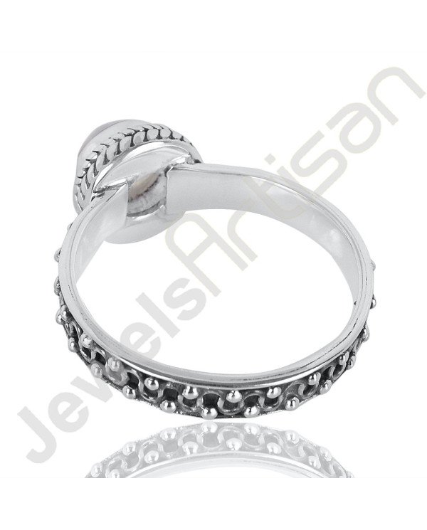 Natural Rainbow Moonstone Gemstone Ring 925 Sterling Silver Ring