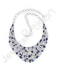 Kyanite Iolite And Rainbow Moonstone Gemstone Necklace Handcrafted 925 Sterling Silver Necklace