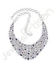 Kyanite Iolite And Rainbow Moonstone Gemstone Necklace Handcrafted 925 Sterling Silver Necklace