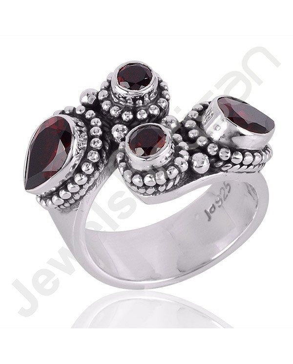 Garnet Ring 925 Sterling Silver Ring Designer Ring for Women
