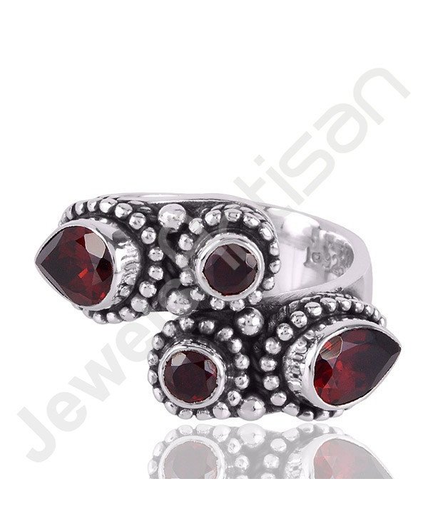 Garnet Ring 925 Sterling Silver Ring Designer Ring for Women