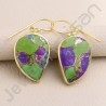 Turquoise Earring 925 Sterling Silver Earring Dangle Drop Gold Plated Earrings