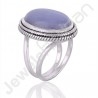 Blue Lace Agate Gemstone Sterling Silver Ring For Women's and Men's