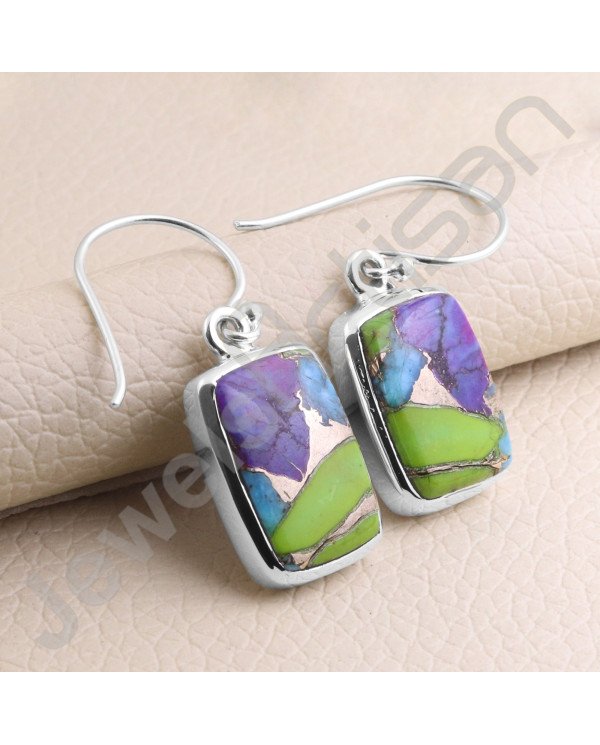 Turquoise Earring 925 Sterling Silver Earring  Gemstone Earring for Women