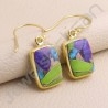 Turquoise Earring 925 Solid Silver Earring Gold Plated Silver Earring Dangle Drop Earring