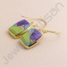 Turquoise Earring 925 Solid Silver Earring Gold Plated Silver Earring Dangle Drop Earring