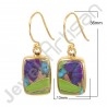 Turquoise Earring 925 Solid Silver Earring Gold Plated Silver Earring Dangle Drop Earring