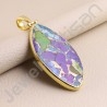 Turquoise Pendant 925 Solid Silver Pendant Gold Vermeil Statement Pendant Handcrafted Fashionable Pendant