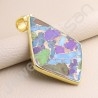 Turquoise Pendant 925 Solid Silver Pendant Gold Vermeil Statement Pendant Fine Handcrafted Pendant