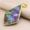 Turquoise Pendant 925 Solid Silver Pendant Gold Vermeil Statement Pendant Fine Handcrafted Pendant