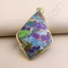 Turquoise Pendant 925 Solid Silver Pendant Gold Vermeil Statement Pendant Fine Handcrafted Pendant