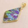Turquoise Pendant 925 Solid Silver Pendant Gold Vermeil Statement Pendant Fine Handcrafted Pendant