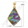 Turquoise Pendant 925 Solid Silver Pendant Gold Vermeil Statement Pendant Fine Handcrafted Pendant