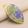 Turquoise Pendant 925 Solid Silver Pendant 1 Micron Gold Plated Pendant Silver Statement Pendant Handcrafted Pendant
