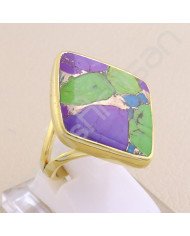 Turquoise Ring 925 Solid Silver Ring Gold Vermeil Ring Statement Silver Ring Handcrafted Silver Ring