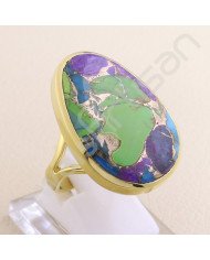 Turquoise Ring 925 Solid Silver Ring Gold Plated Ring Statement Silver Ring Handcrafted Silver Ring