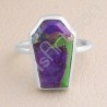 Turquoise Ring 925 Sterling Silver Ring Coffin Designed Handcrafted Silver Ring Statement Silver Ring  Turquoise Gemstone Ring