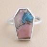 Turquoise Ring 925 Sterling Silver Ring Coffin Designed Handcrafted Silver Ring turquoise Gemstone Ring Statement Silver Ring