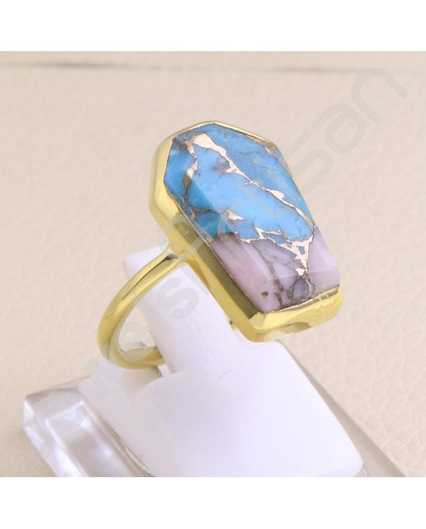 Turquoise Ring 925 Sterling Silver Ring Coffin Designed Handcrafted Silver Ring Turquoise Gemstone Ring Statement Silver Ring