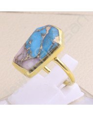 Turquoise Ring 925 Sterling Silver Ring Coffin Designed Handcrafted Silver Ring Turquoise Gemstone Ring Statement Silver Ring