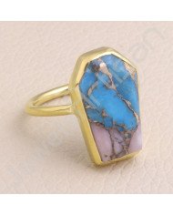 Turquoise Ring 925 Sterling Silver Ring Coffin Designed Handcrafted Silver Ring Turquoise Gemstone Ring Statement Silver Ring