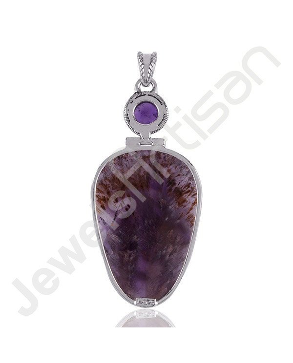 Amethyst Pendant Citrine Pendant 925 Sterling Silver Pendant Designer Pendant Two Stone Statement Pendant Necklace