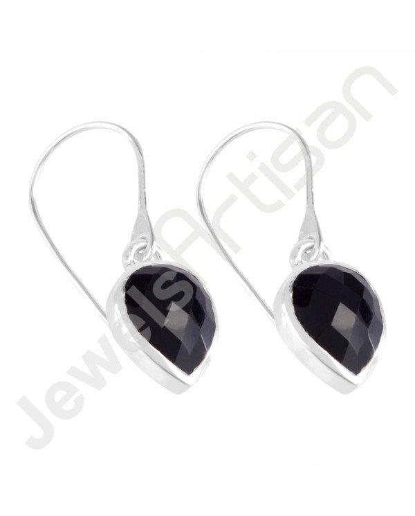 Black Stone Earring 925 Sterling Silver Earring Dangle Drop Earring Fashionable Earring Handcrafted Earring