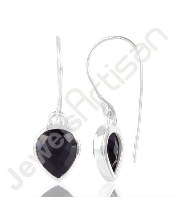 Black Stone Earring 925 Sterling Silver Earring Dangle Drop Earring Fashionable Earring Handcrafted Earring