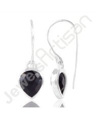 Black Stone Earring 925 Sterling Silver Earring Dangle Drop Earring Fashionable Earring Handcrafted Earring