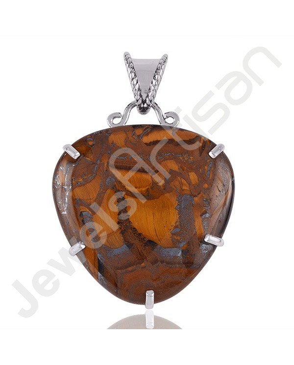 Tiger Eye Pendant 925 Sterling Silver Pendant Silver Statement Pendant Tiger Eye Gemstone Pendant for Necklace