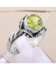 Peridot Ring 925 Sterling Silver Ring Solitaire Silver Ring Handcrafted Silver Ring Designer Silver Ring