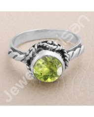 Peridot Ring 925 Sterling Silver Ring Solitaire Silver Ring Handcrafted Silver Ring Designer Silver Ring